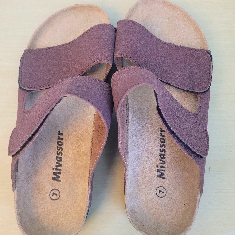 Mivassorr Magic Slide Sandal Brown Womens Size 7 NIB